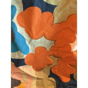 Crate and barrel Esmer Fabric orange floral Botanical Print, Table Runner 14x120